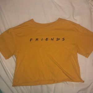 Cropped orange/yellow friends T-shirt.